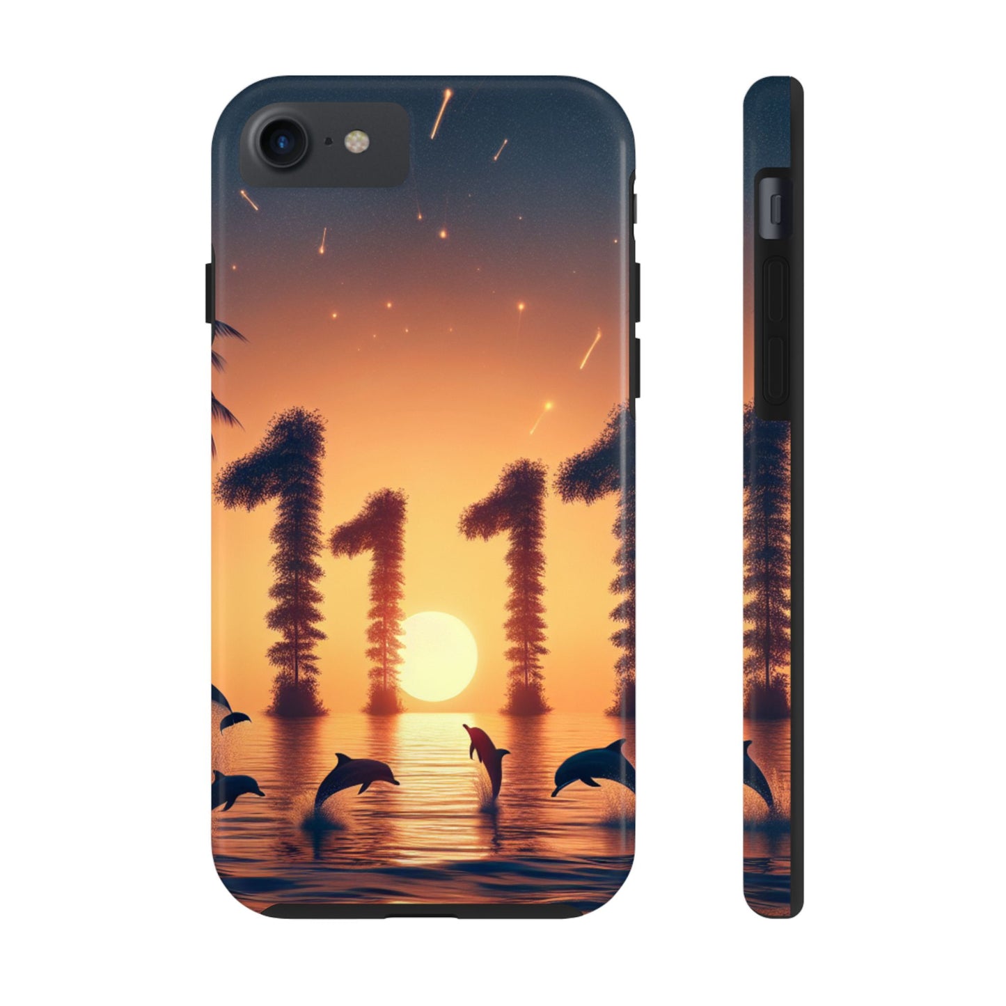 Iphone 16 15 14 13 12 10 9 8 7 Pro Plus and MaxTough Phone Case "Sunset Serenity: A Tropical Beach Odyssey" - 1111 Tropical Beach Art