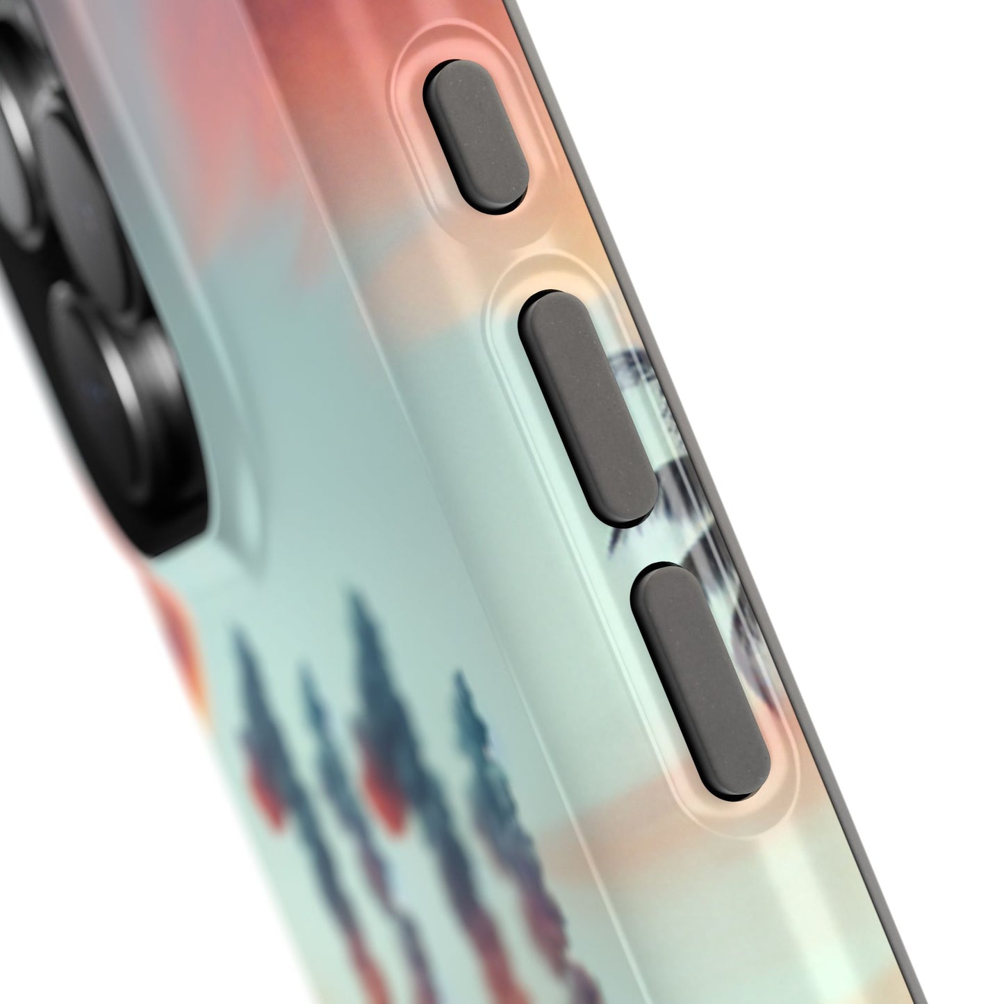 Magnetic Iphone 16 15 14 13 Pro and Max Angel number 1111 in the clouds "Sundrenched Serenity: A Tropical Twilight Symphony" - Tough Phone Case with Tropical Beach Sunset Dolphins ande Sailboats HD Art