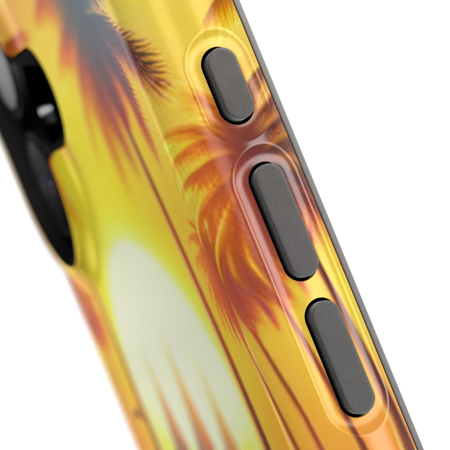 Magnetic Tough Phone case for phone 16 15 14 13 Pro Plus and Max 1111 "Sundrenched Serenity: A Tropical Twilight Masterpiece" - Tough Phone Case with Tropical Beach Sunset Dolphins ande Sailboats HD Art