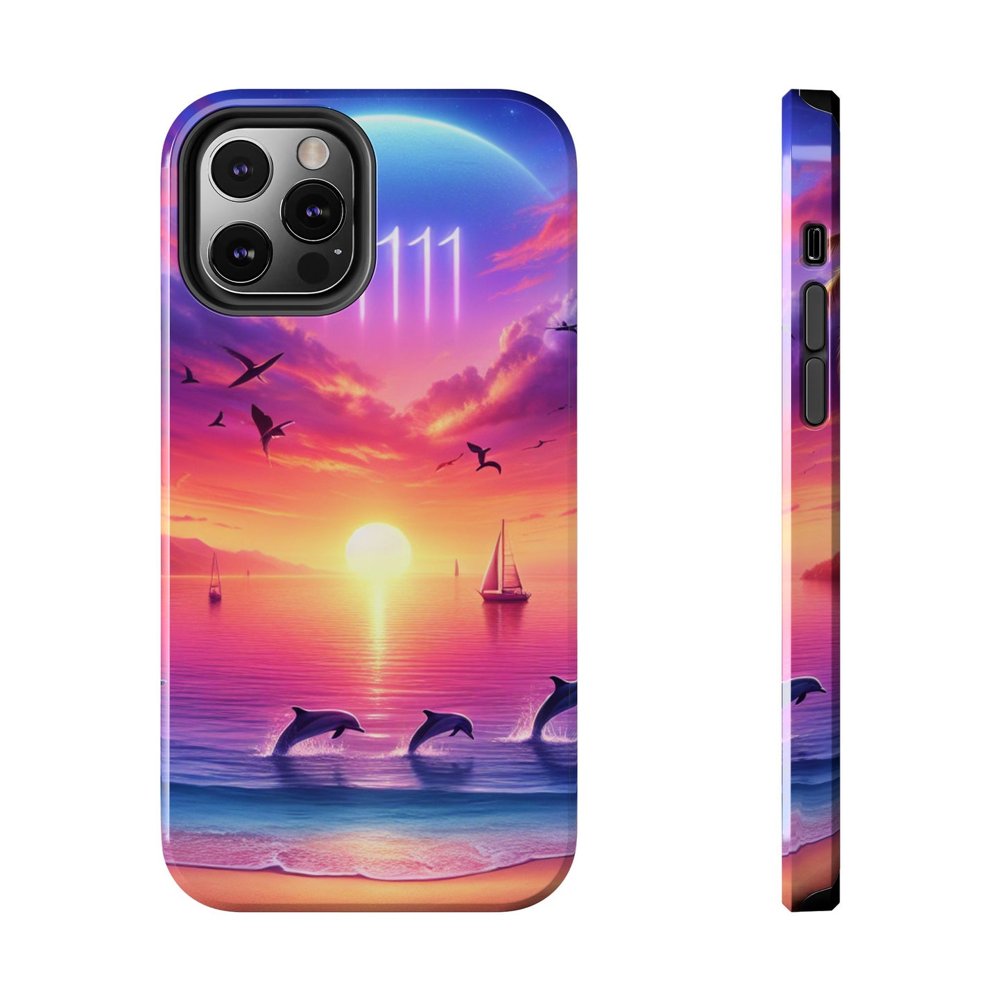 Iphone 16 15 14 13 12 10 9 8 7 Pro Plus and MaxTough Phone Case "Paradise Serenity: Tropical Sunset Symphony" - 1111 Tropical Beach Art