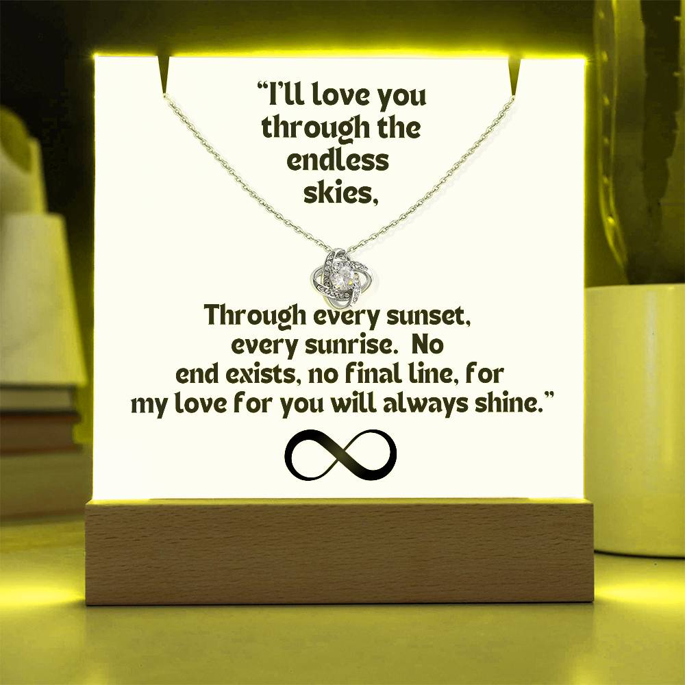 Color LED Acrylic Infinity Card and KNOT Necklace For my Wife/ Girlfriend & Husband/ Boyfriend Infinite love Keepsake 4