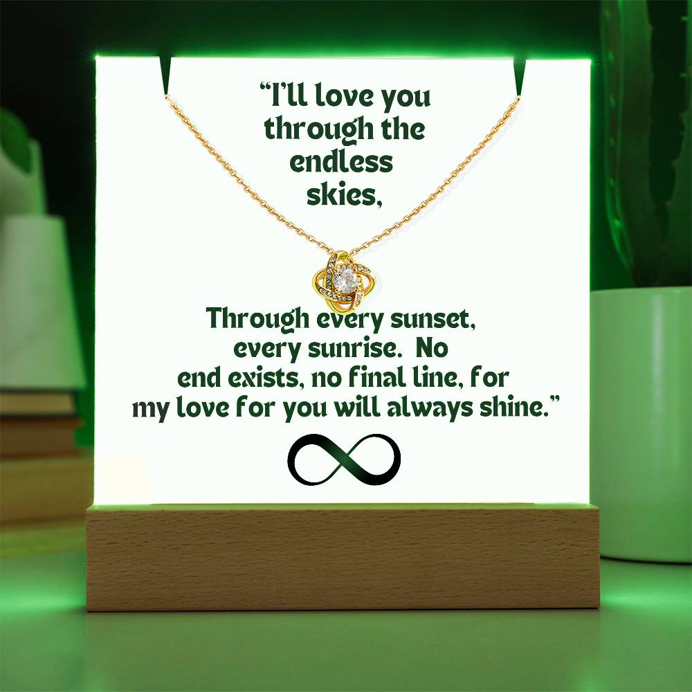 Color LED Acrylic Infinity Card and KNOT Necklace For my Wife/ Girlfriend & Husband/ Boyfriend Infinite love Keepsake 4