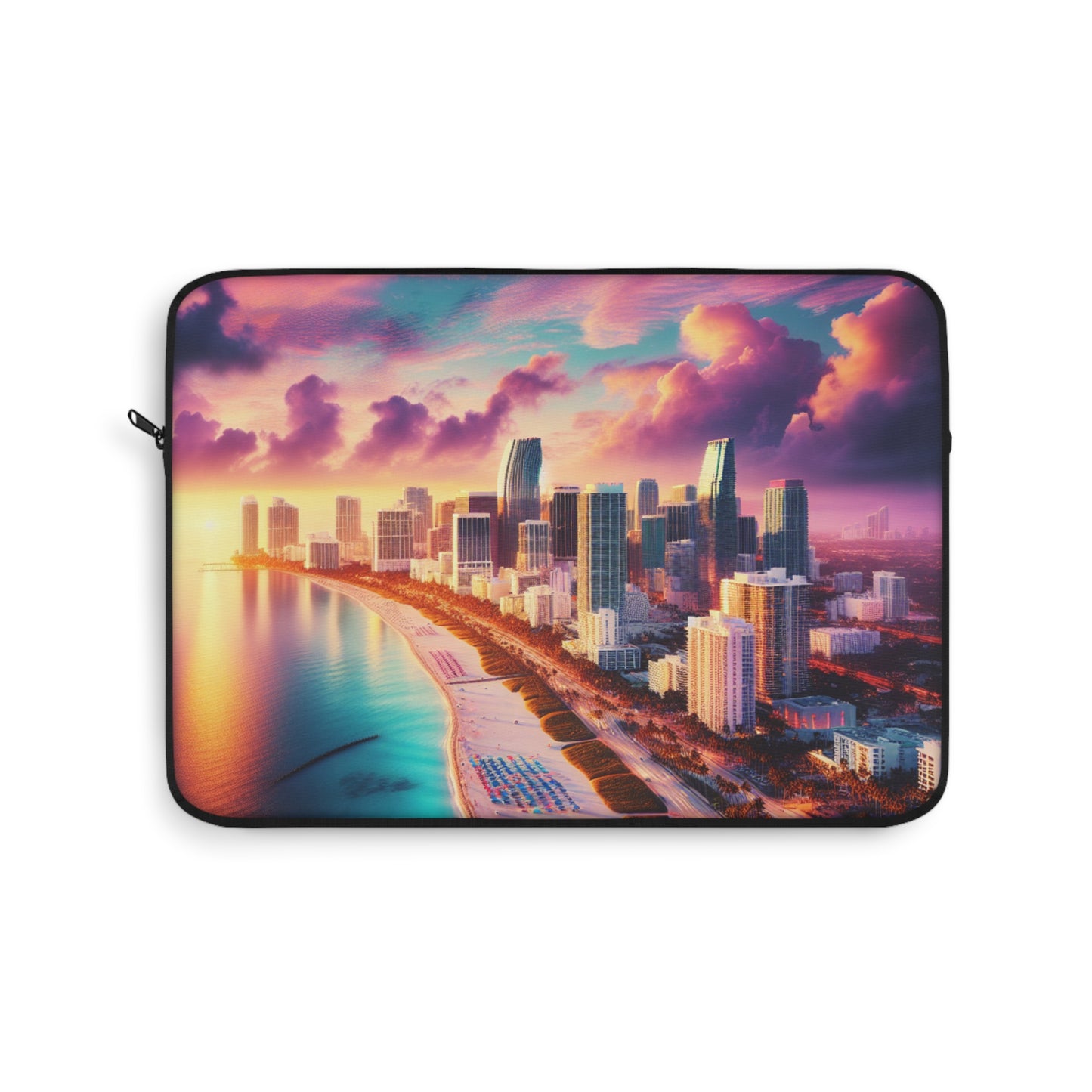 Miami Beach Pastel Sunset Art Laptop Sleeve