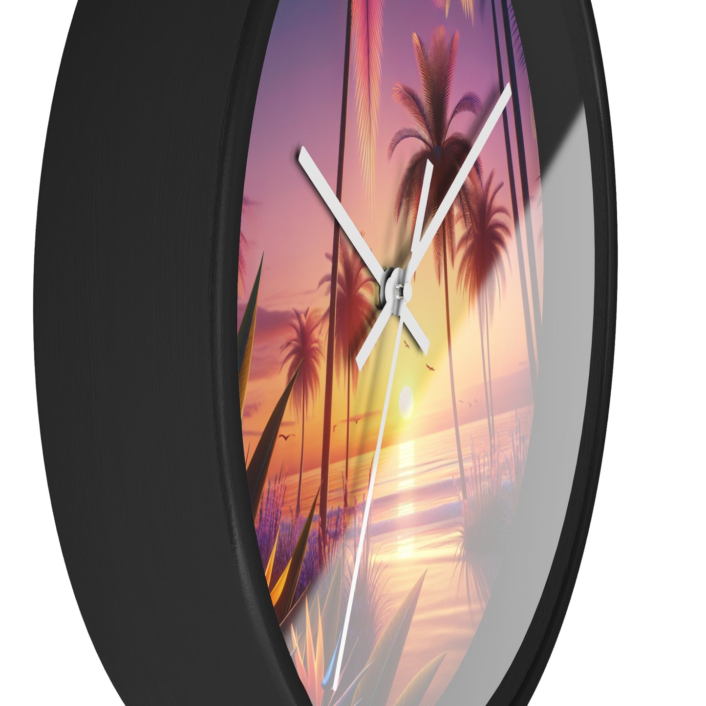 "Serene Sundown in Paradise" - 10" Art Clock