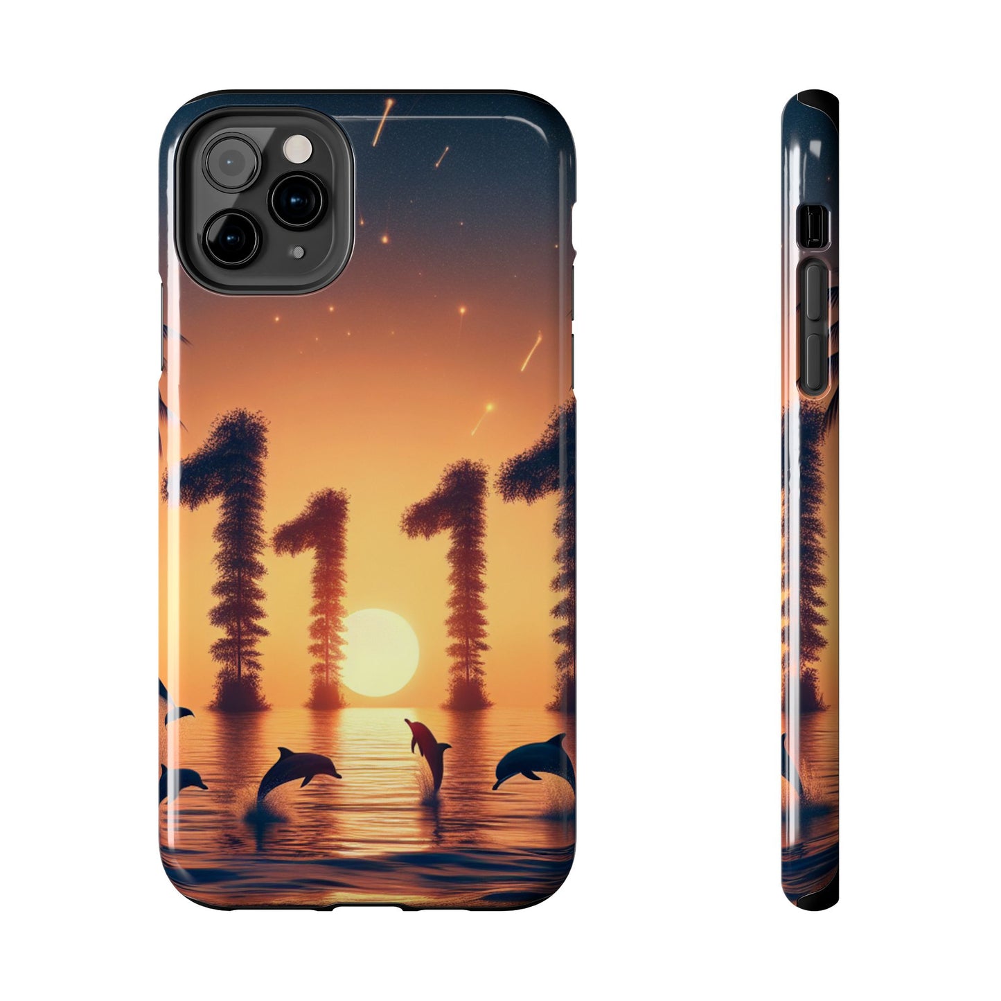 Iphone 16 15 14 13 12 10 9 8 7 Pro Plus and MaxTough Phone Case "Sunset Serenity: A Tropical Beach Odyssey" -  1111 Tropical Beach Art