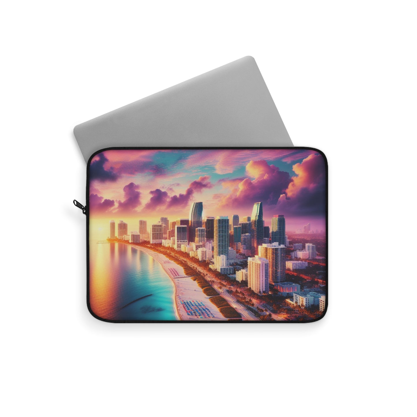 Miami Beach Pastel Sunset Art Laptop Sleeve