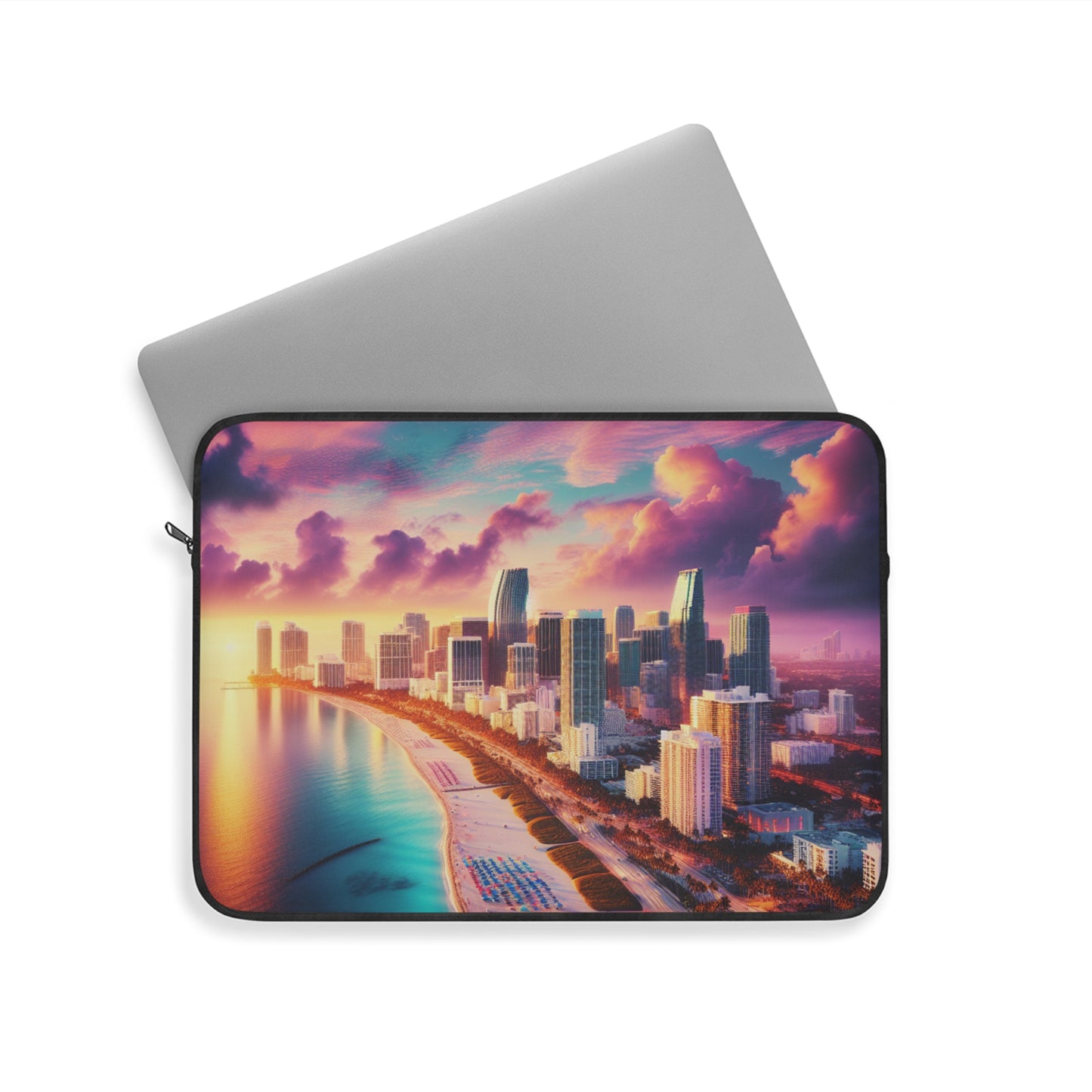 Miami Beach Pastel Sunset Art Laptop Sleeve