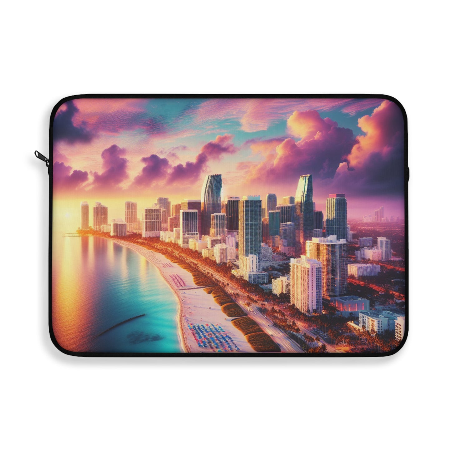 Miami Beach Pastel Sunset Art Laptop Sleeve