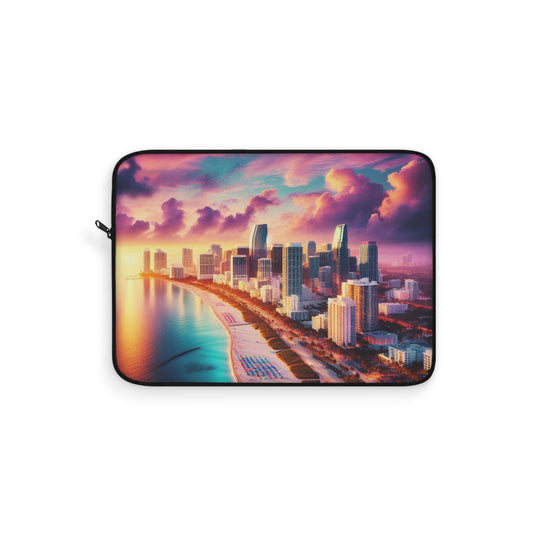 Miami Beach Pastel Sunset Art Laptop Sleeve