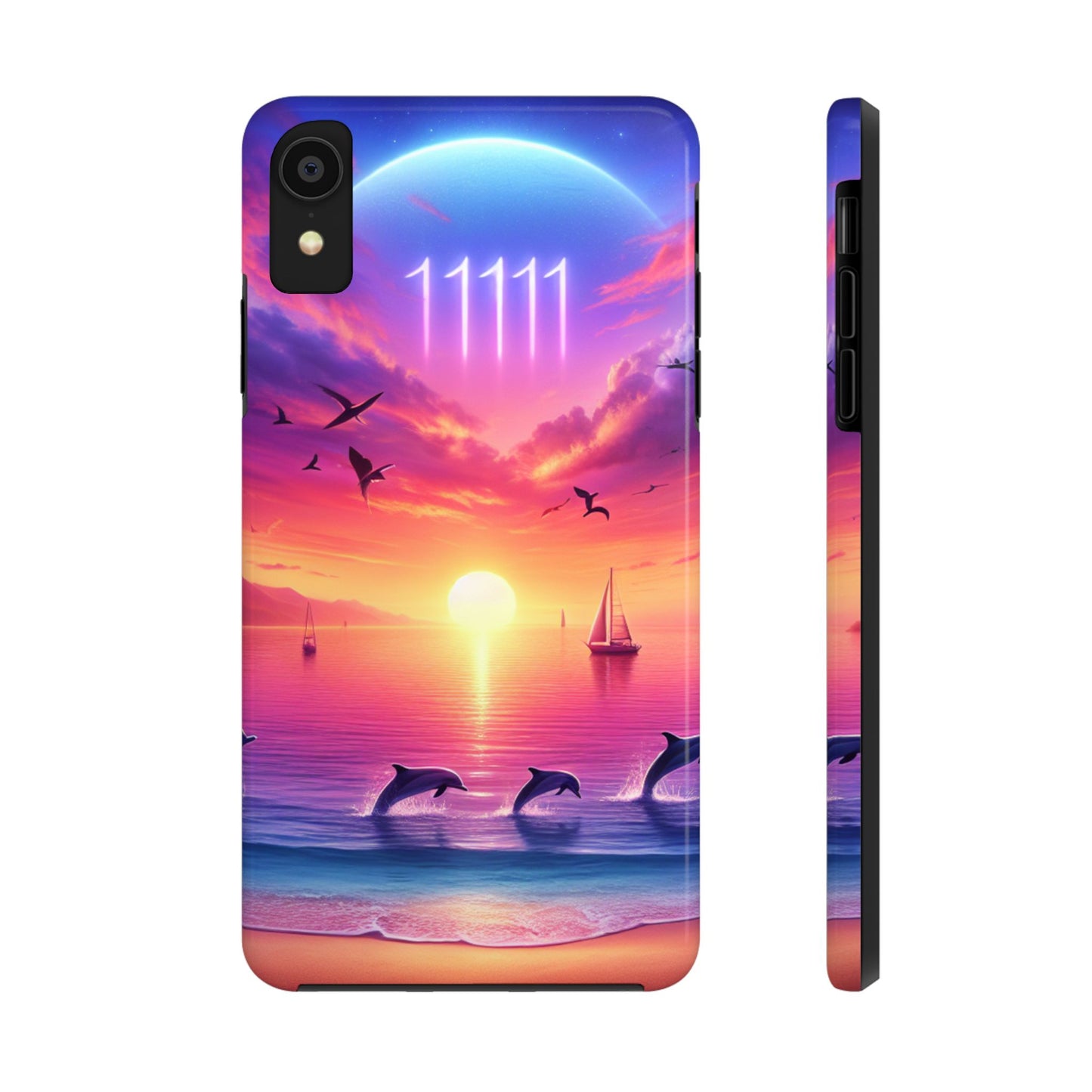 Iphone 16 15 14 13 12 10 9 8 7 Pro Plus and MaxTough Phone Case "Paradise Serenity: Tropical Sunset Symphony" -  1111 Tropical Beach Art