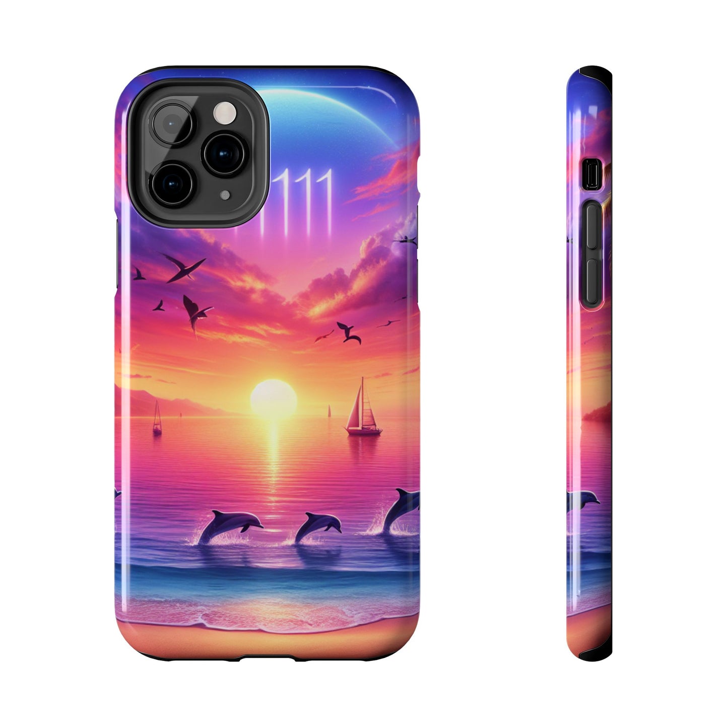 Iphone 16 15 14 13 12 10 9 8 7 Pro Plus and MaxTough Phone Case "Paradise Serenity: Tropical Sunset Symphony" -  1111 Tropical Beach Art