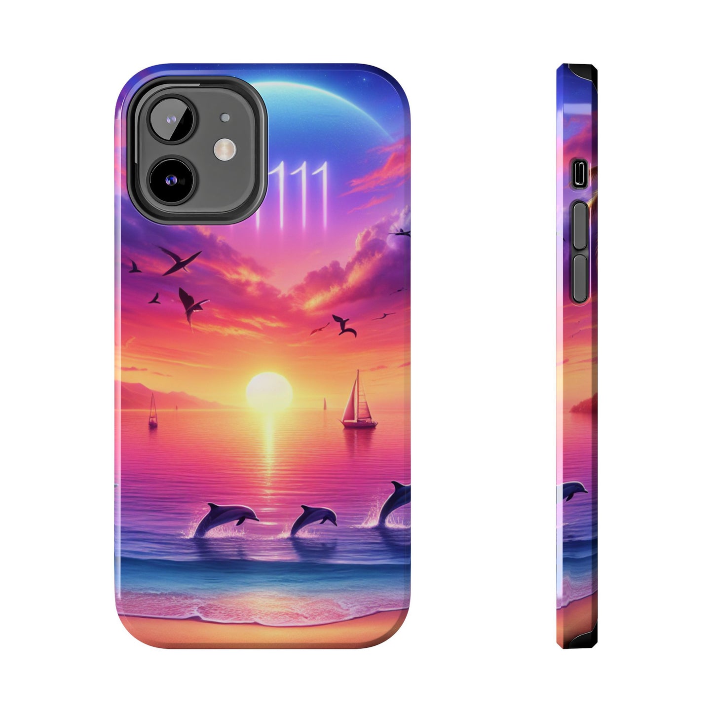 Iphone 16 15 14 13 12 10 9 8 7 Pro Plus and MaxTough Phone Case "Paradise Serenity: Tropical Sunset Symphony" -  1111 Tropical Beach Art