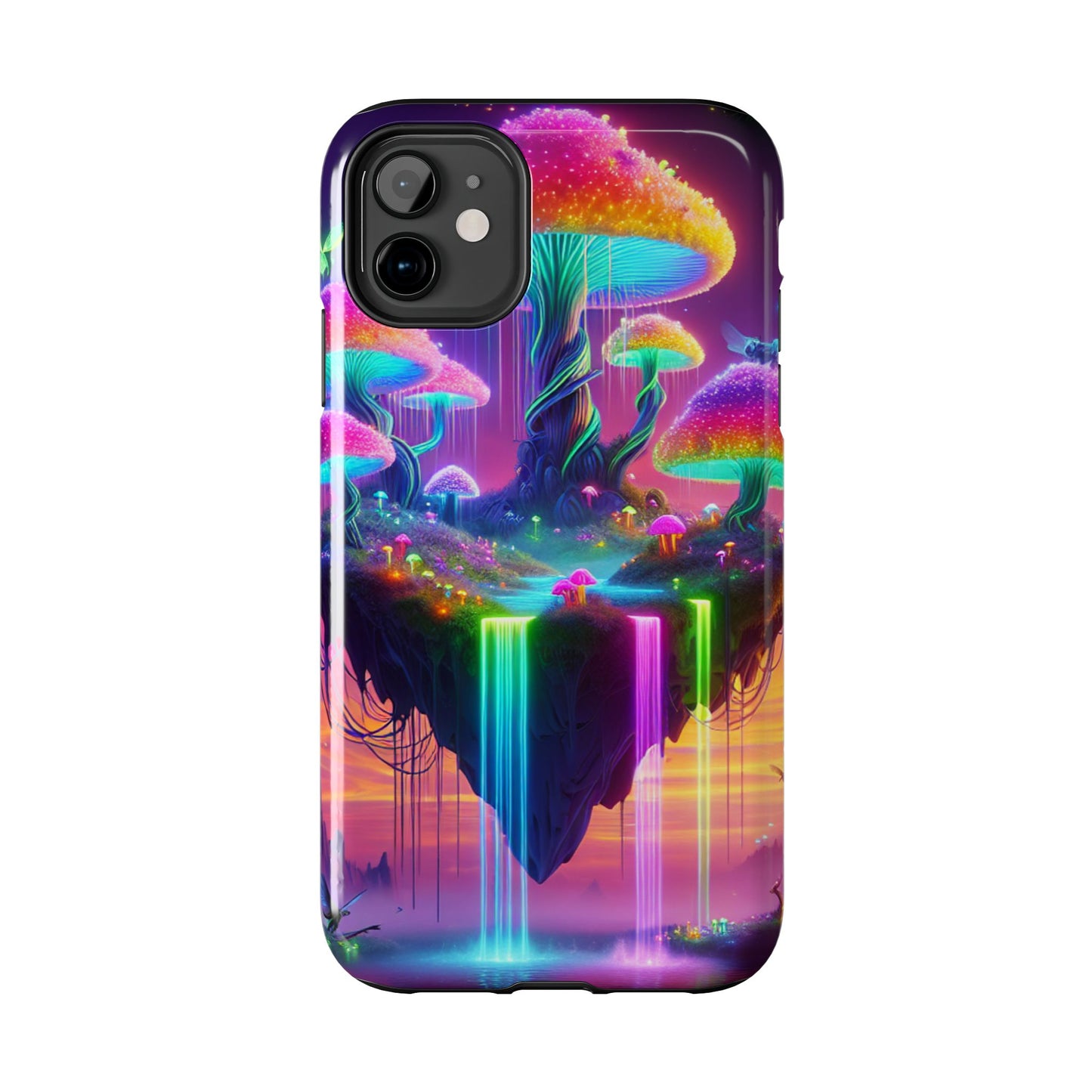 TDB Rainbow Floating Mushrooms islands with Waterfalls Tough Phone Cases