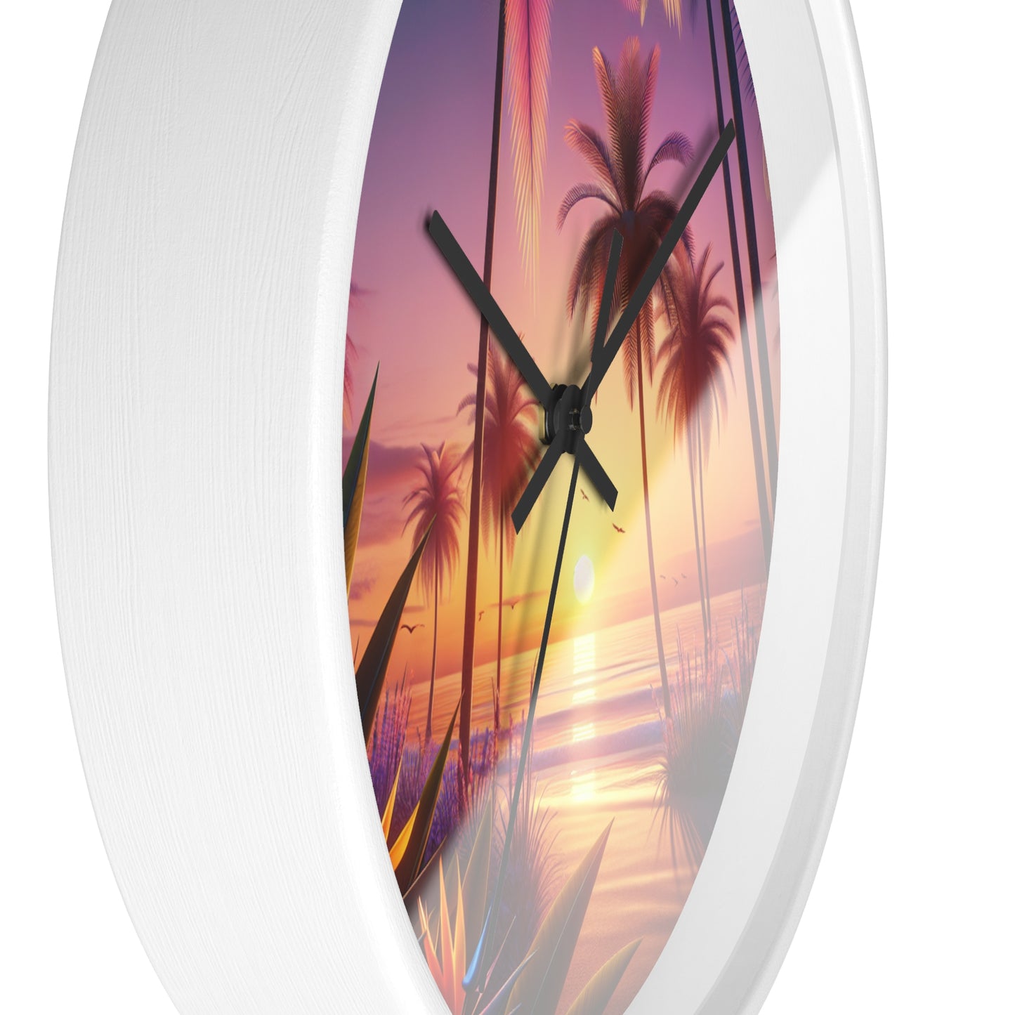 "Serene Sundown in Paradise" - 10" Art Clock