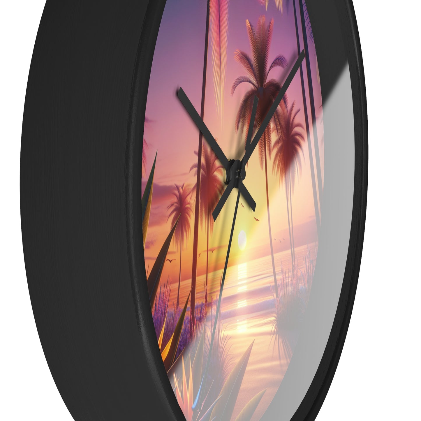 "Serene Sundown in Paradise" - 10" Art Clock