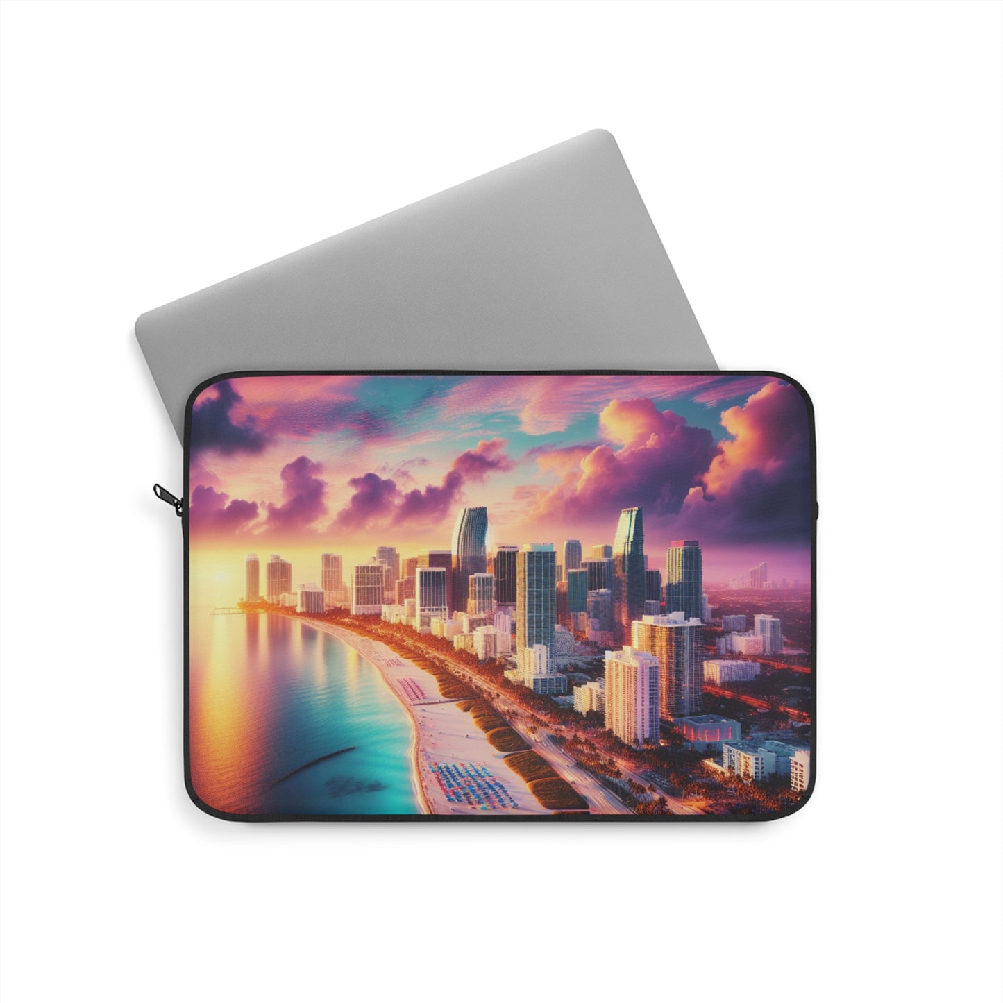 Miami Beach Pastel Sunset Art Laptop Sleeve