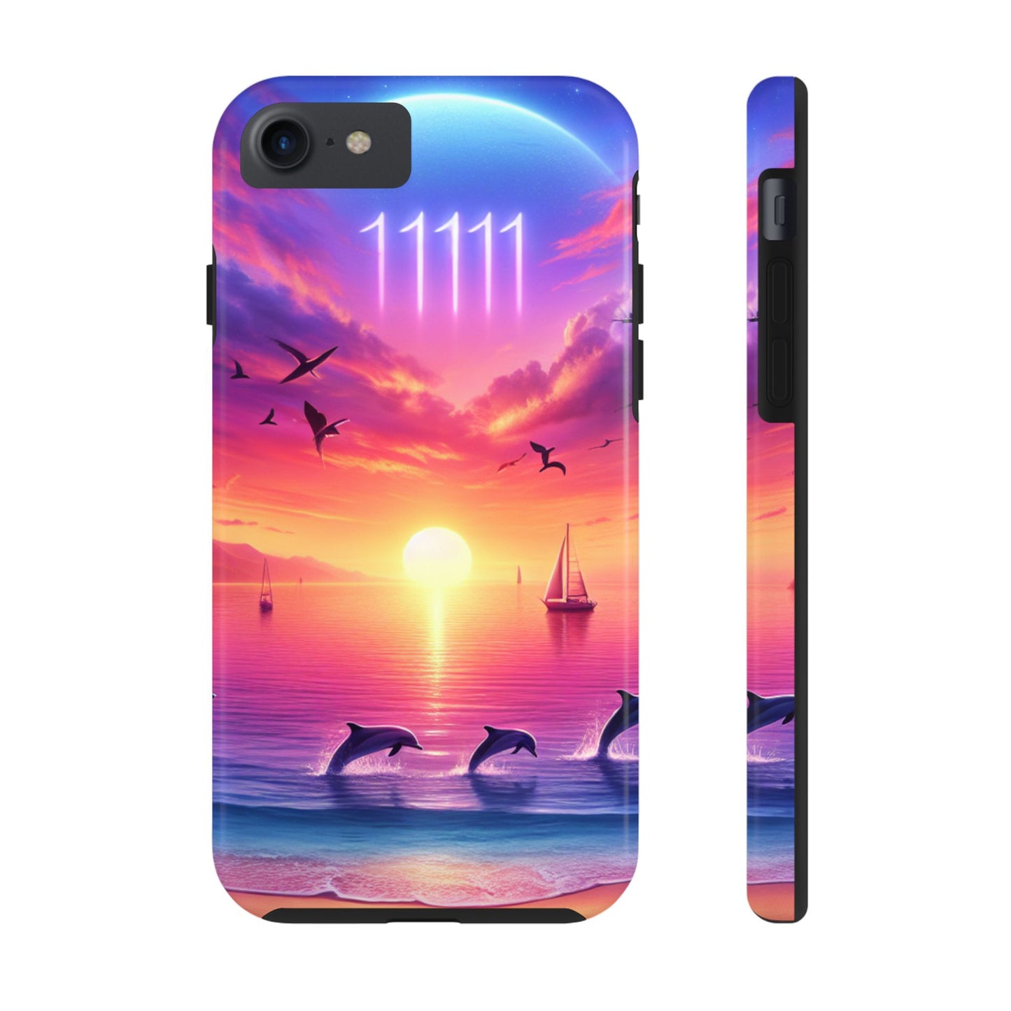 Iphone 16 15 14 13 12 10 9 8 7 Pro Plus and MaxTough Phone Case "Paradise Serenity: Tropical Sunset Symphony" -  1111 Tropical Beach Art