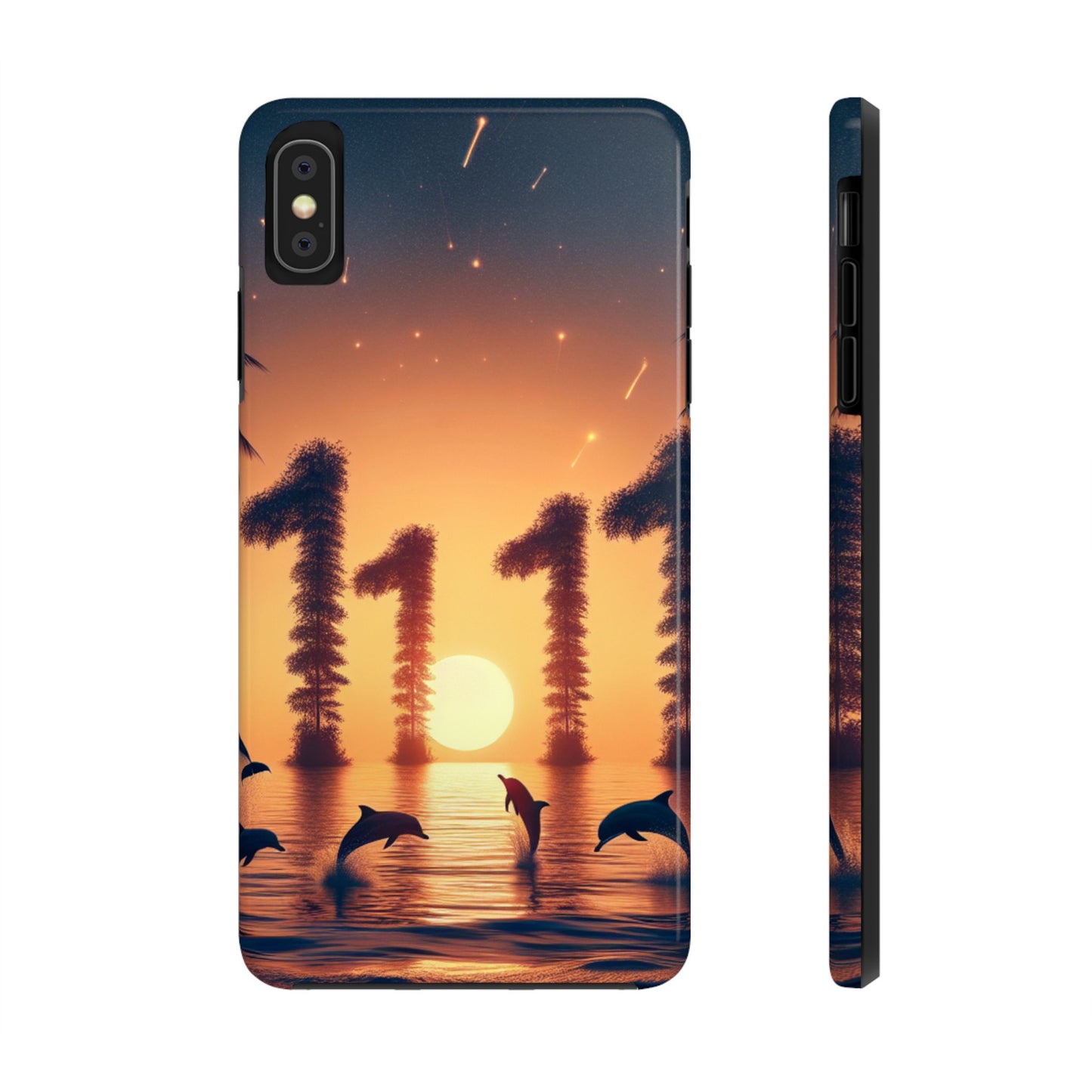 Iphone 16 15 14 13 12 10 9 8 7 Pro Plus and MaxTough Phone Case "Sunset Serenity: A Tropical Beach Odyssey" -  1111 Tropical Beach Art