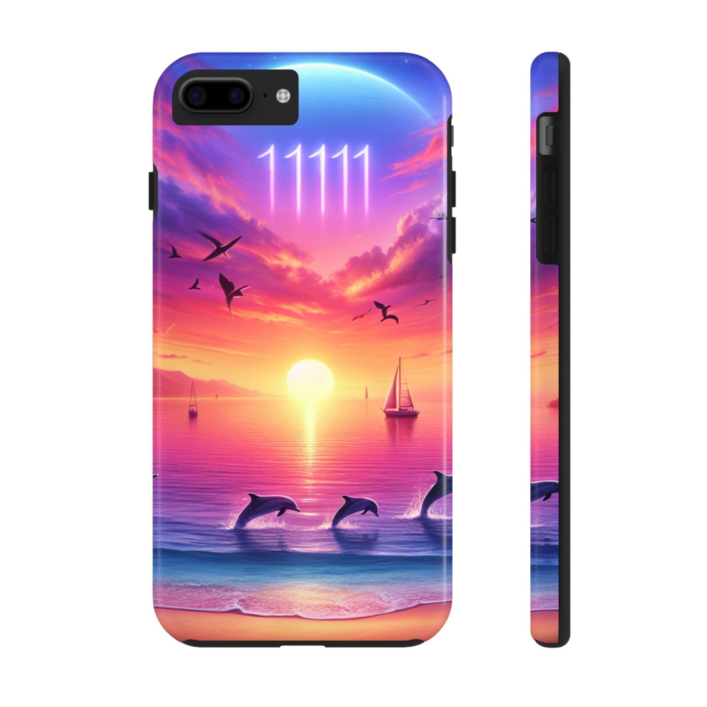 Iphone 16 15 14 13 12 10 9 8 7 Pro Plus and MaxTough Phone Case "Paradise Serenity: Tropical Sunset Symphony" -  1111 Tropical Beach Art