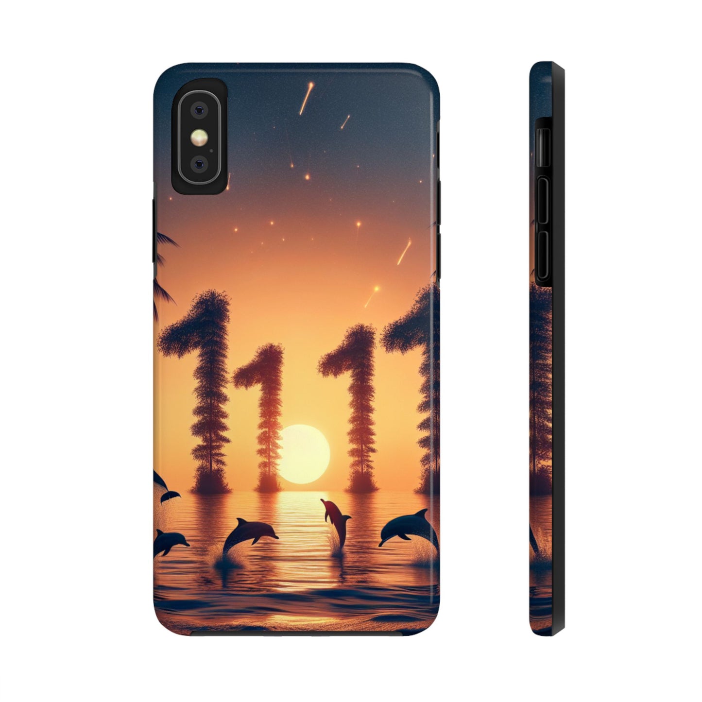 Iphone 16 15 14 13 12 10 9 8 7 Pro Plus and MaxTough Phone Case "Sunset Serenity: A Tropical Beach Odyssey" -  1111 Tropical Beach Art