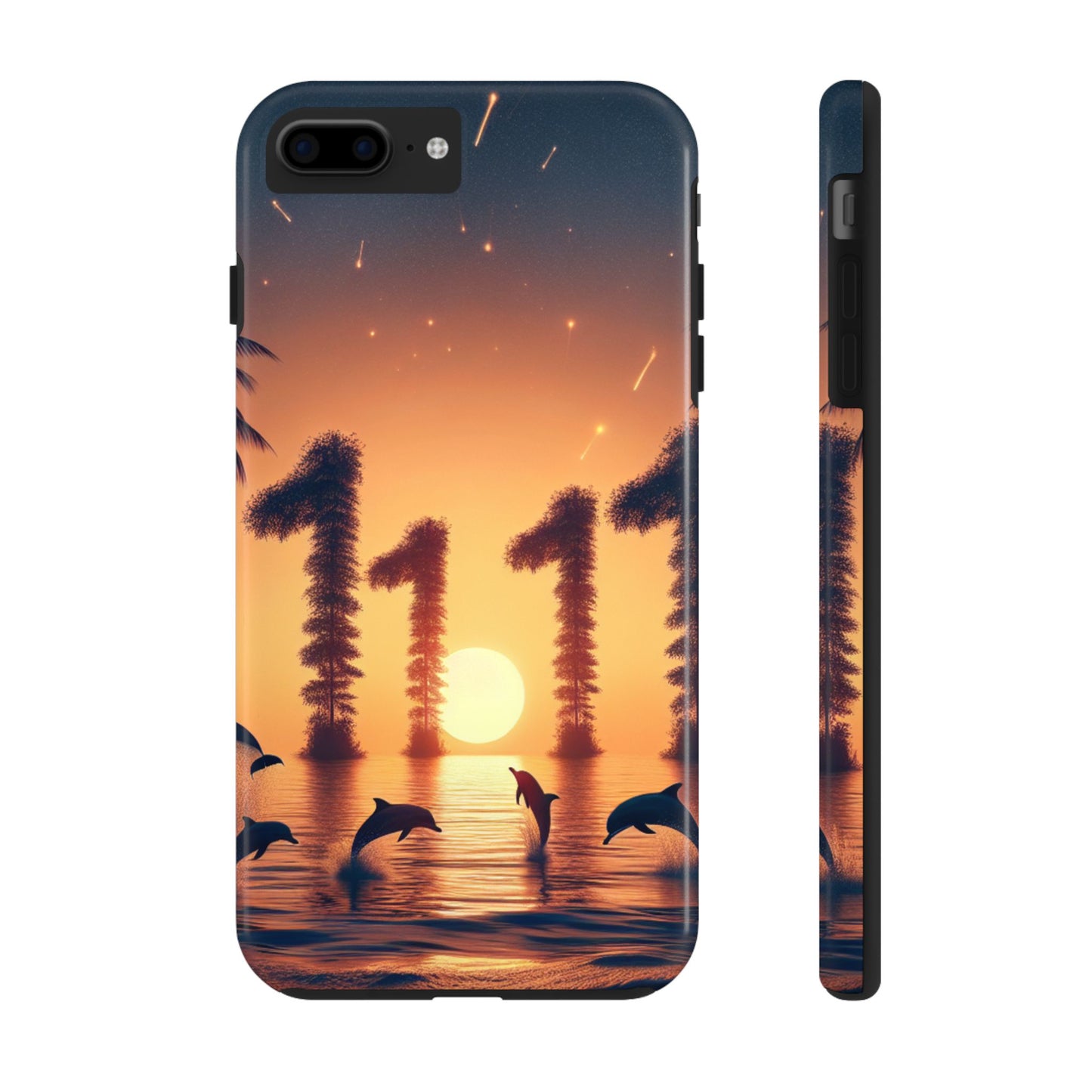 Iphone 16 15 14 13 12 10 9 8 7 Pro Plus and MaxTough Phone Case "Sunset Serenity: A Tropical Beach Odyssey" -  1111 Tropical Beach Art