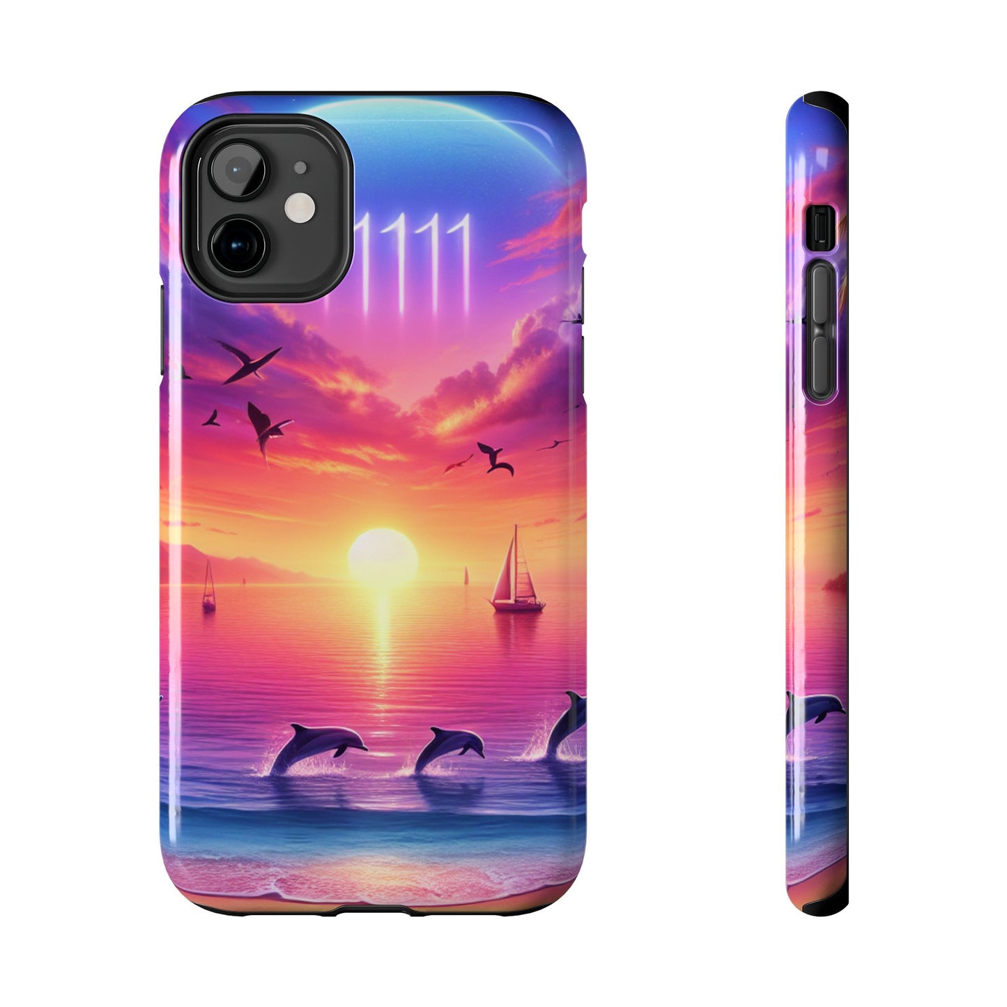 Iphone 16 15 14 13 12 10 9 8 7 Pro Plus and MaxTough Phone Case "Paradise Serenity: Tropical Sunset Symphony" -  1111 Tropical Beach Art