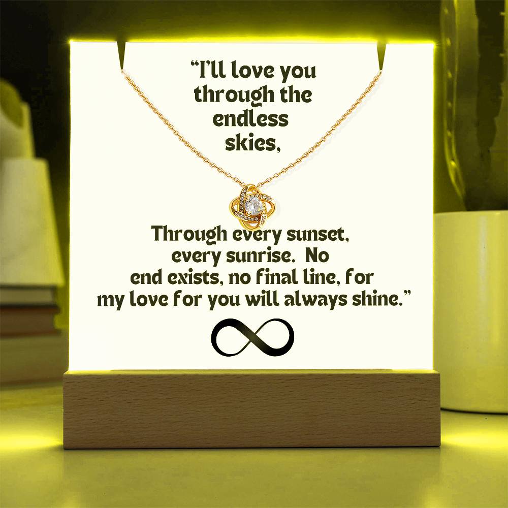 Color LED Acrylic Infinity Card and  KNOT Necklace  For my Wife/ Girlfriend & Husband/ Boyfriend Infinite love Keepsake 4